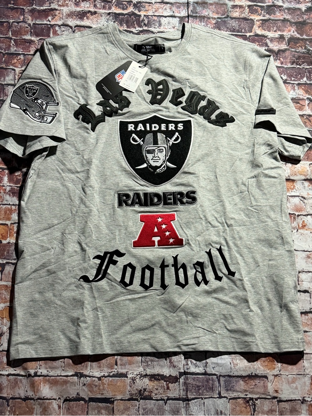 Raiders pro standard Gray Graphic Football Tee